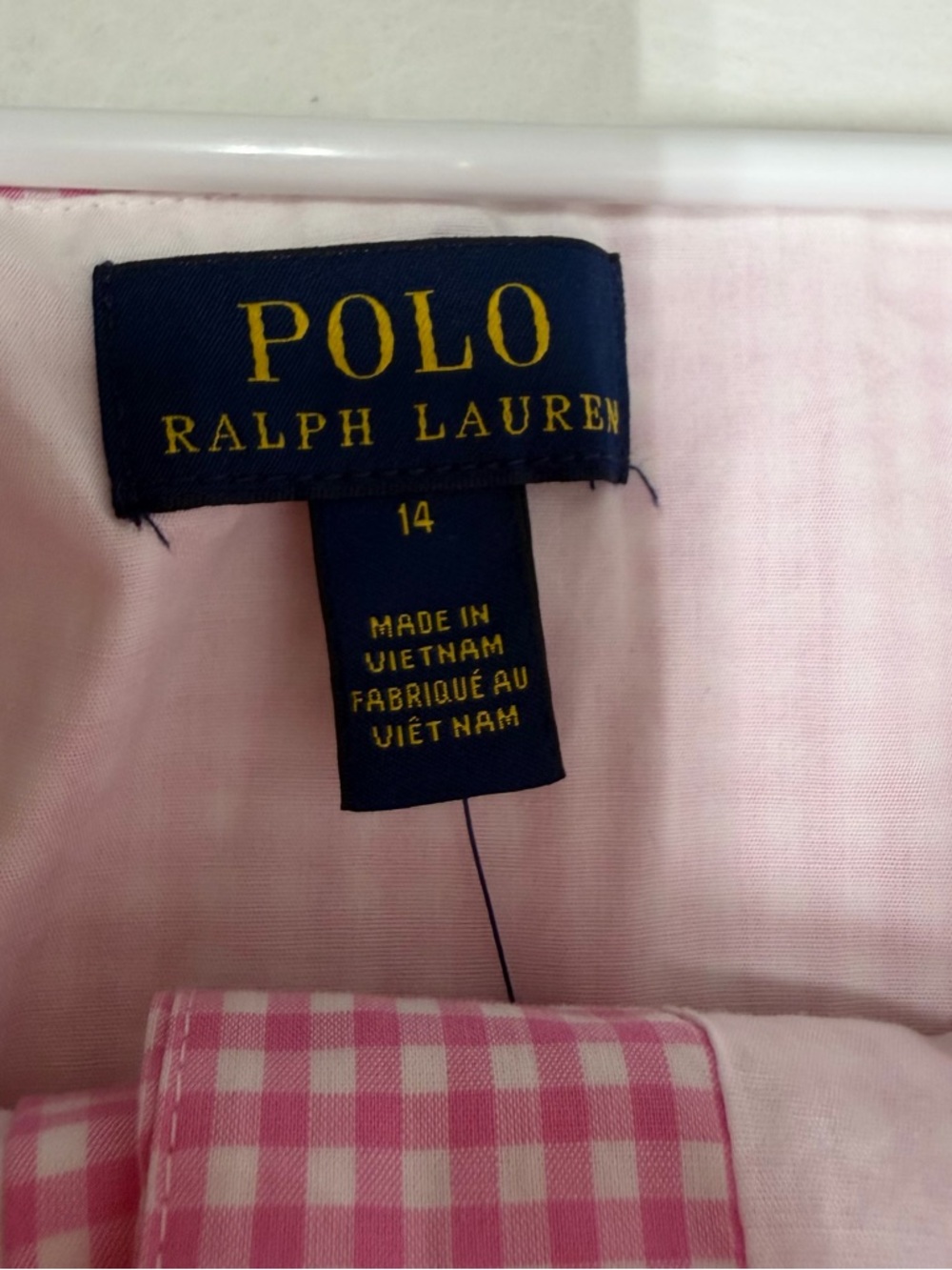 Polo by Ralph Lauren girls Pink Gingham Button-Front Sundress Sz 14 NWT - Picture 5 of 10